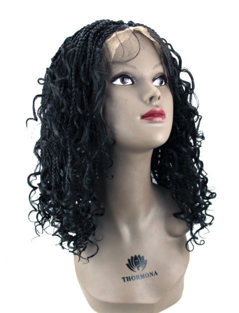 Knotless Box Braided Wigs with Curly Ends Synthetic Lace Wig