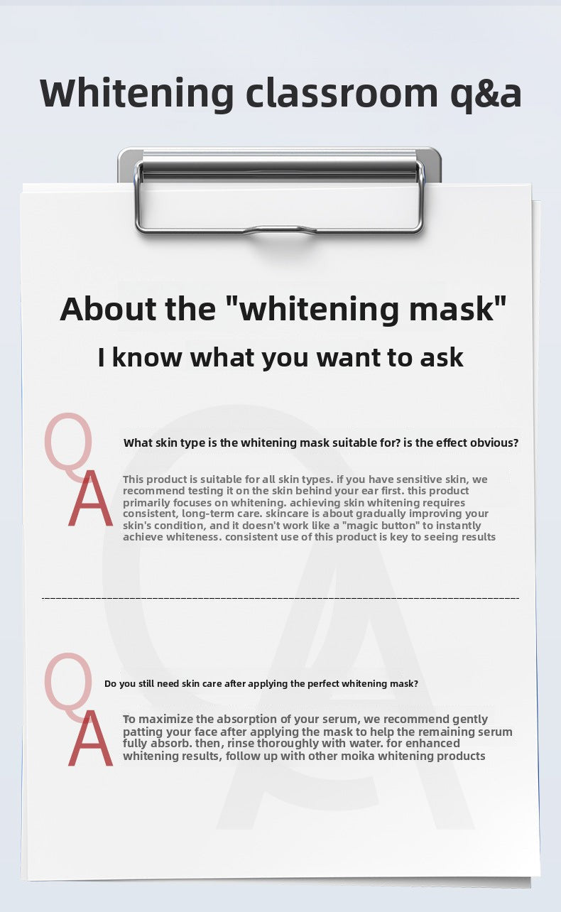 Whitening and Spot Removal Hyaluronic Acid Camellia Hydrating Mask Moisturizing Cleansing Mask with Niacinamide for Brightening and Firming Skin