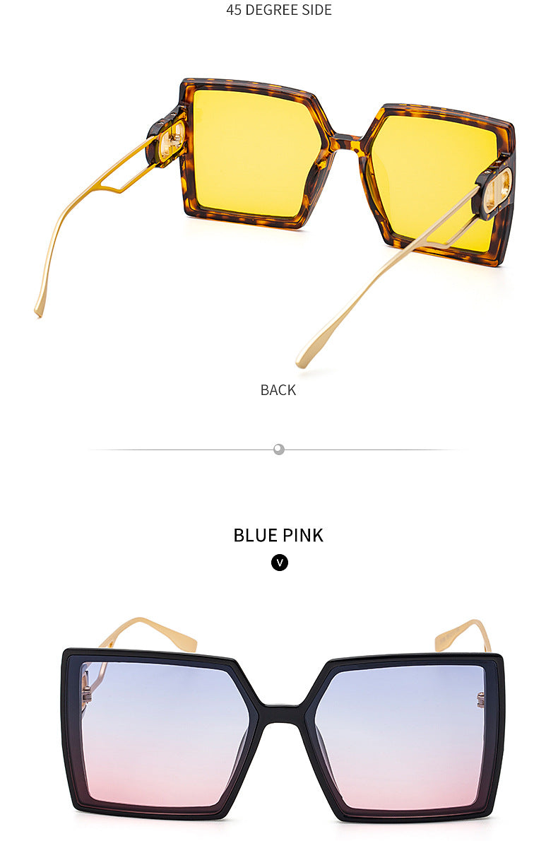 Fashion Large Frame Sunglasses for Women ins Internet Celebrity Style Square Frame Sunglasses for Women Trendy Street Photography Glasses sunglasses