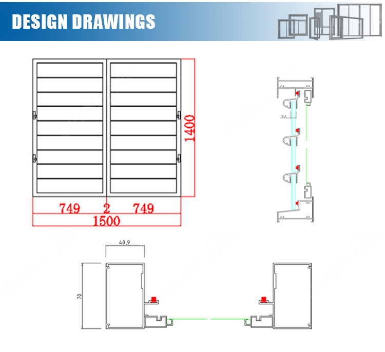 Aluminium Fixed Window With Adjustable Blades Glass Louver Windows for Bathroom