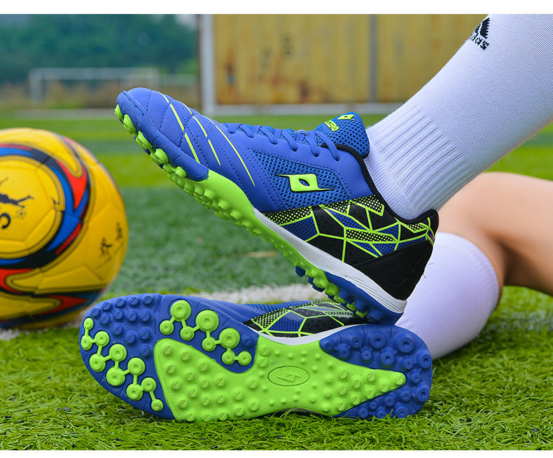 Men's Soccer Shoes TF Velcro Magic Tape Children's Sports Shoes for Primary and Secondary School Students and Teenagers for Sports Competitions and Training