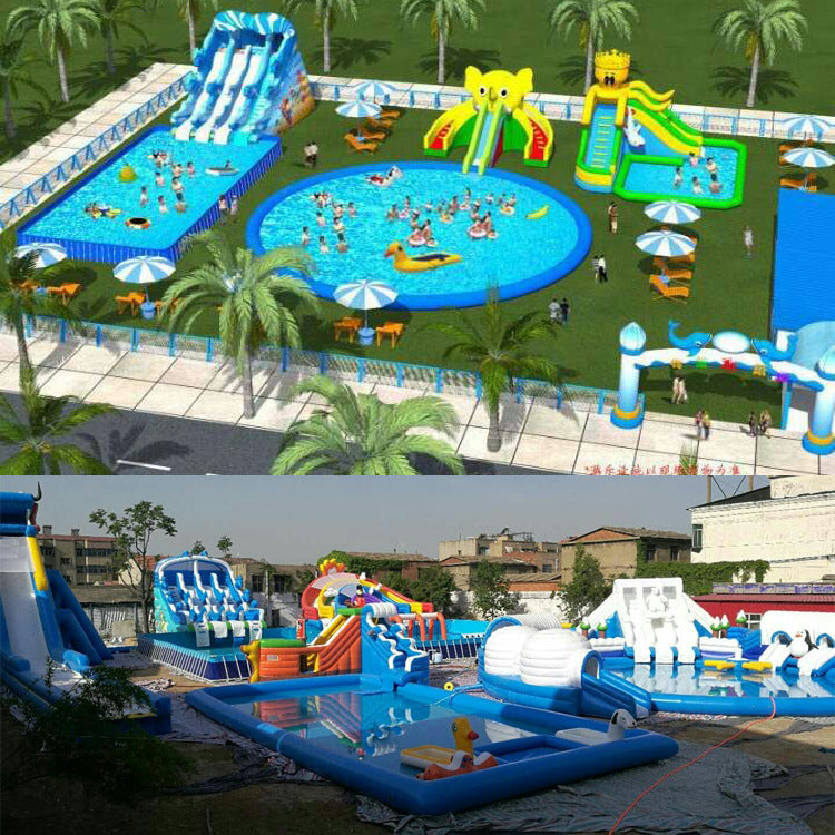 Inflatable Water Park Slide Equipment Manufacturer Elephant Panda Combination Large Frame Swimming Pool Children's Amusement
