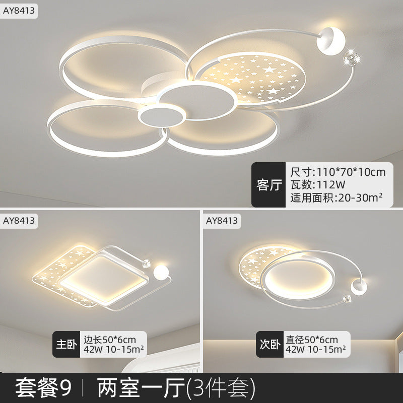 Living room lamp simple modern elegant led Starry Sky Ceiling Light Set Full House Package2025New Year's Bedroom Lamp