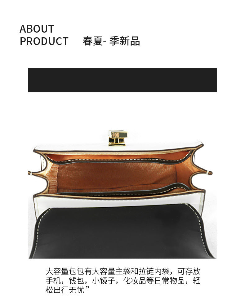 Factory Creative New Women's Bag Fresh Color-Block Handbag Shoulder Bag Elegant Versatile Crossbody Bag