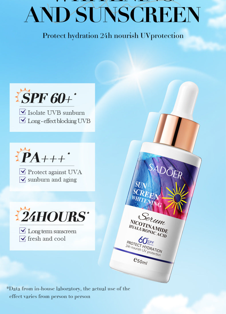 Sunscreen Whitening Essence50mlSADOER Refreshing and Non-Greasy Sunscreen Essence Cross-Border Wholesale