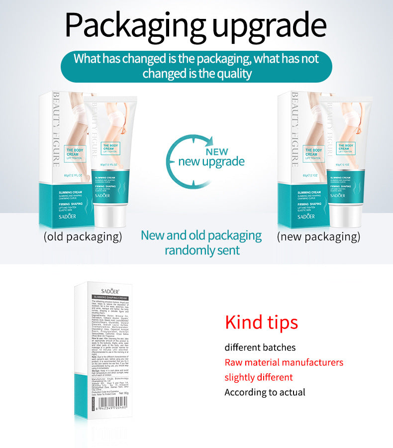Slimming and Shaping Cream SADOER Body Massage Cream Shaping Fat Burning Firming Lightweight Cross-Border Wholesale