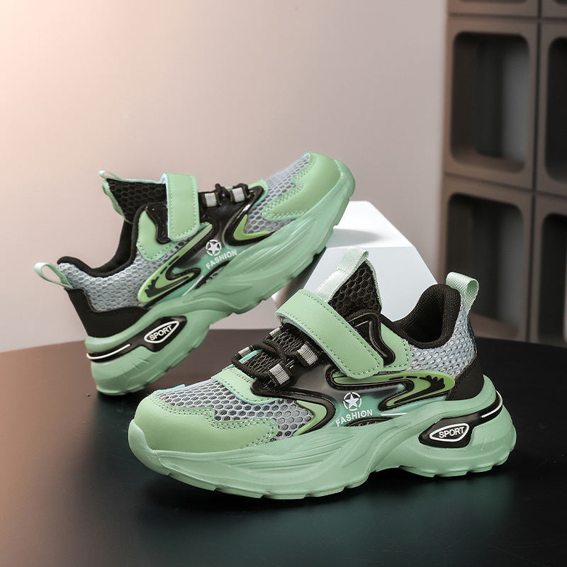 Children's casual shoes breathable single mesh fashion children's shoes2025Spring new style soft sole non-slip wear-resistant elementary school student sneakers