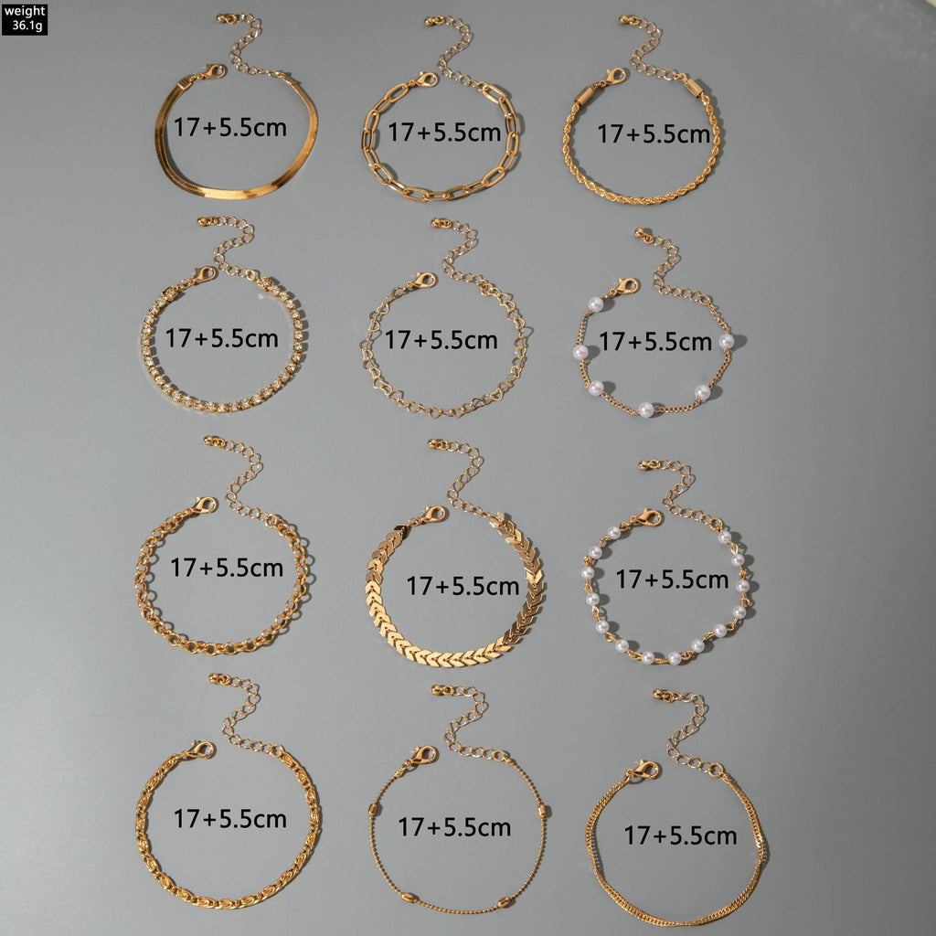 Fashionable Versatile Bracelet with Rhinestones and Imitation Pearl Set Ornament Wholesale Bracelets