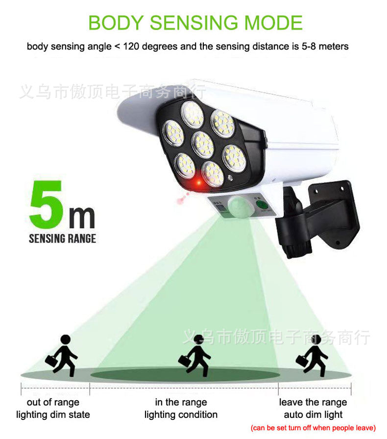 Solar Anti-Theft Light Simulation Surveillance Fake Camera Sensor Wall Light LED Garden Light Waterproof Garden Light Street Lamp