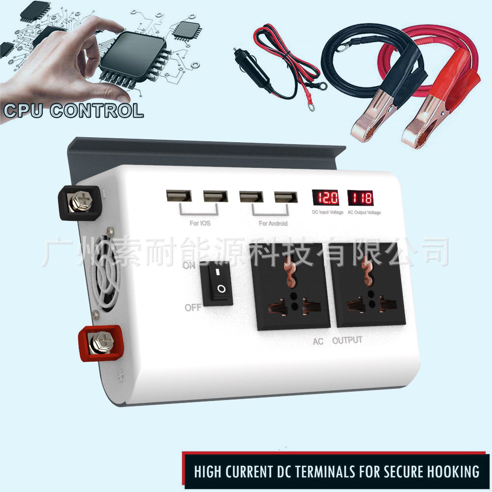 Car Inverter Car Converter300W Automotive Small Electrical Appliances12V Turn110V 4个USB Mouth 2Socket