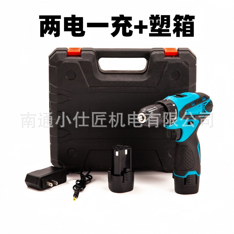 Manufacturer Supply Lithium Battery Rechargeable Pistol Drill Cross-Border Household Portable Multi-Function Electric Screwdriver Lithium Drill