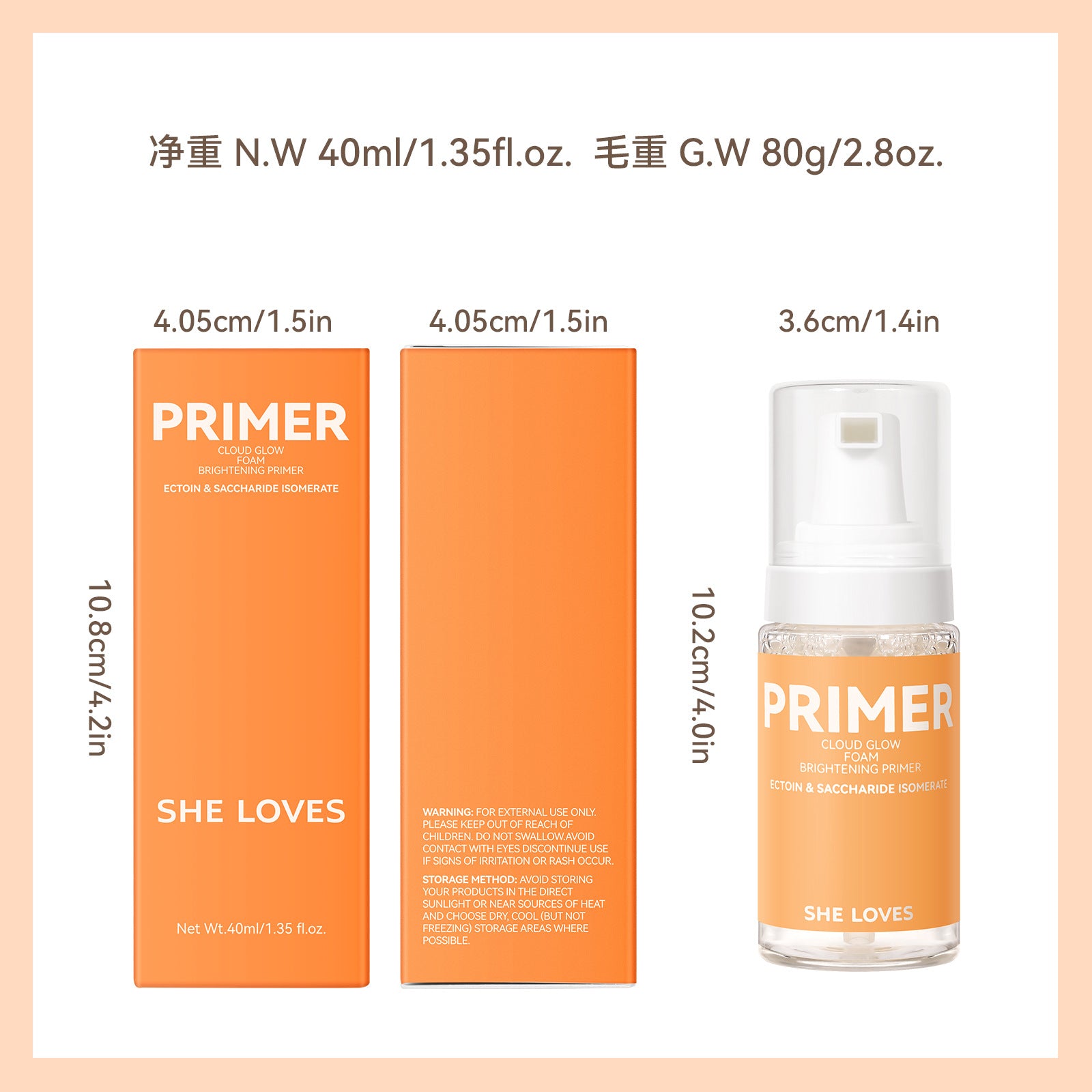 SheLoves Foam before makeup application Hot-selling Makeup Primer Foam Isolation Cream Brightening Skin Tone Primer
