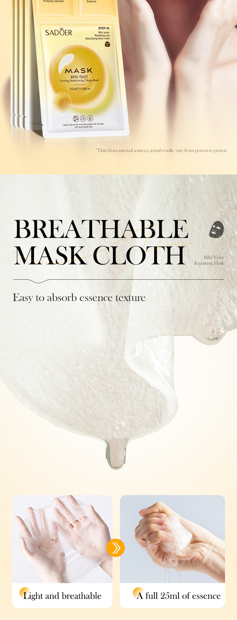 Trilogy Mask SADOER Hyaluronic Acid Firming Acne Removal Hydrating Beauty Mask Cross-Border Wholesale