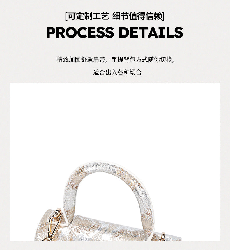 First Layer Snake Pattern Hourglass Bag Female Affordable Luxury Fashion Women's Bag Niche Baguette Handbag All-Match Shoulder Messenger Bag