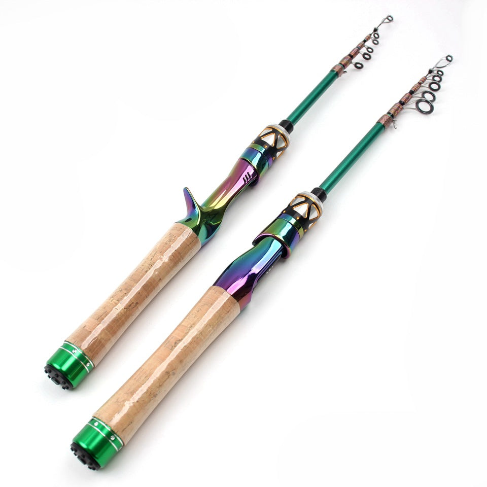 E-commerce Ultra-short Carbon Fiber Shrink UL Portable Lure Rod Electroplated Telescopic Stream Lure Rod