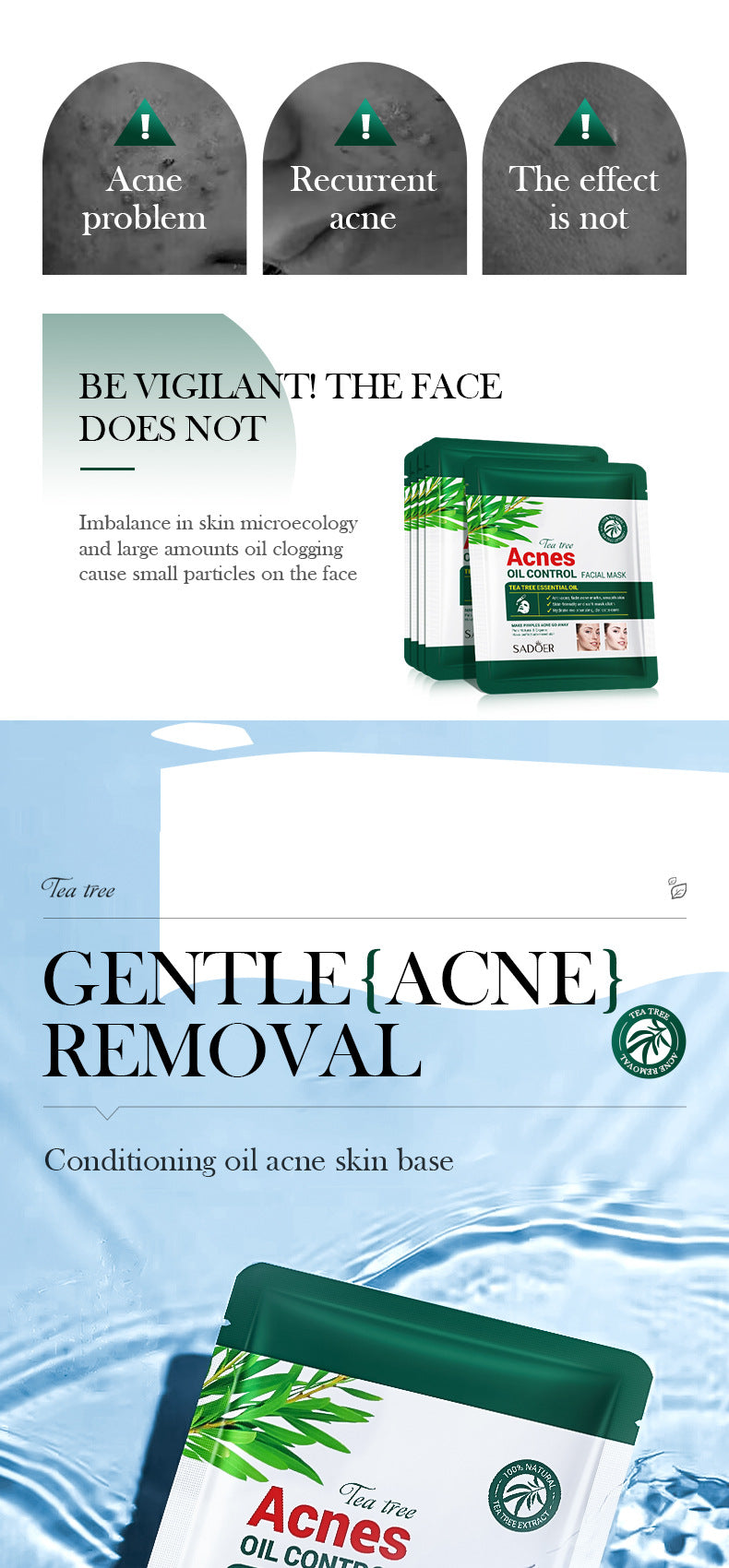 Full English Tea Tree Facial Mask25g SADOER Refreshing Moisturizing Tablets for  Wholesale