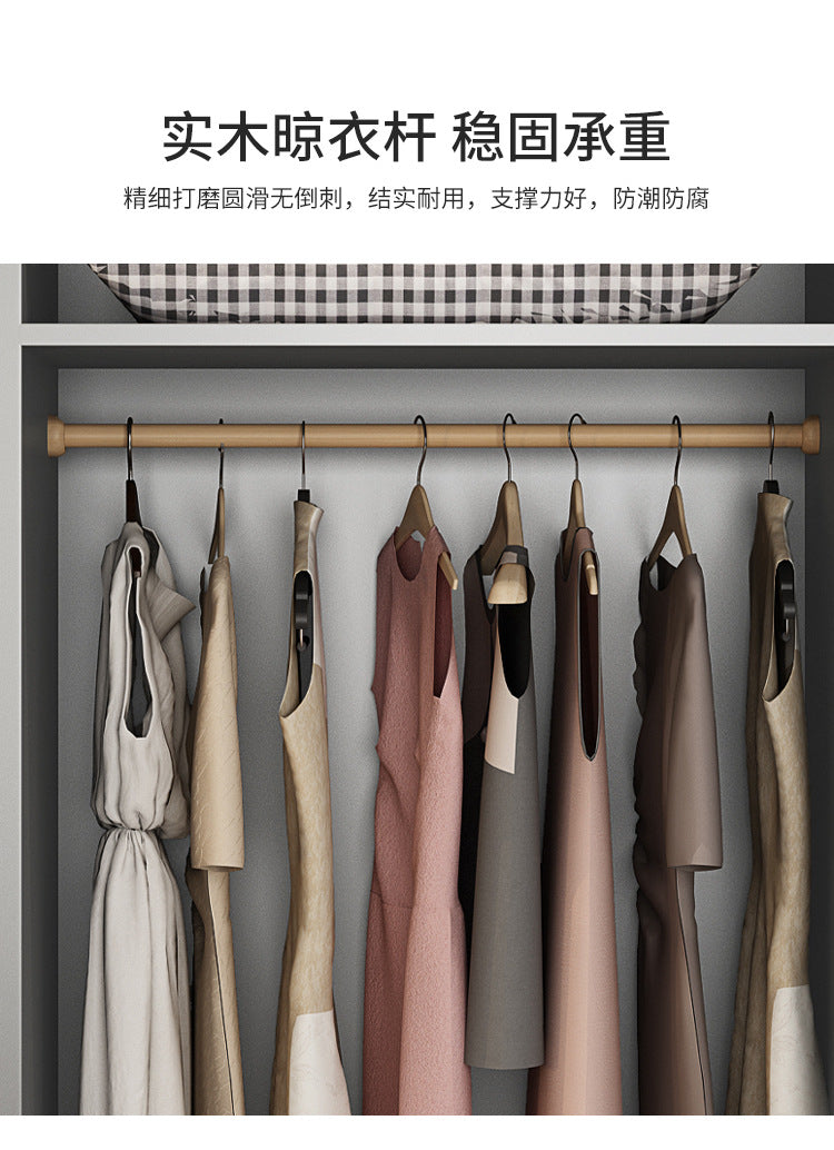 Flat Door Glass Door Wardrobe Modern Household Bedroom Cloakroom Four-Six-Eight Door Assembly Wardrobe Storage Large Wardrobe