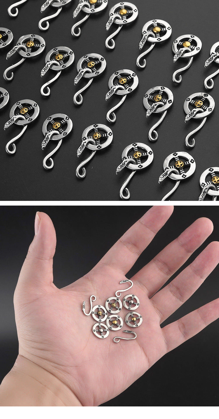 New Stainless Steel Necklace Accessories Japanese Takahashi Goro Cross Wheel Disc Chain Titanium Steel Eagle Hook Taijiao Chain