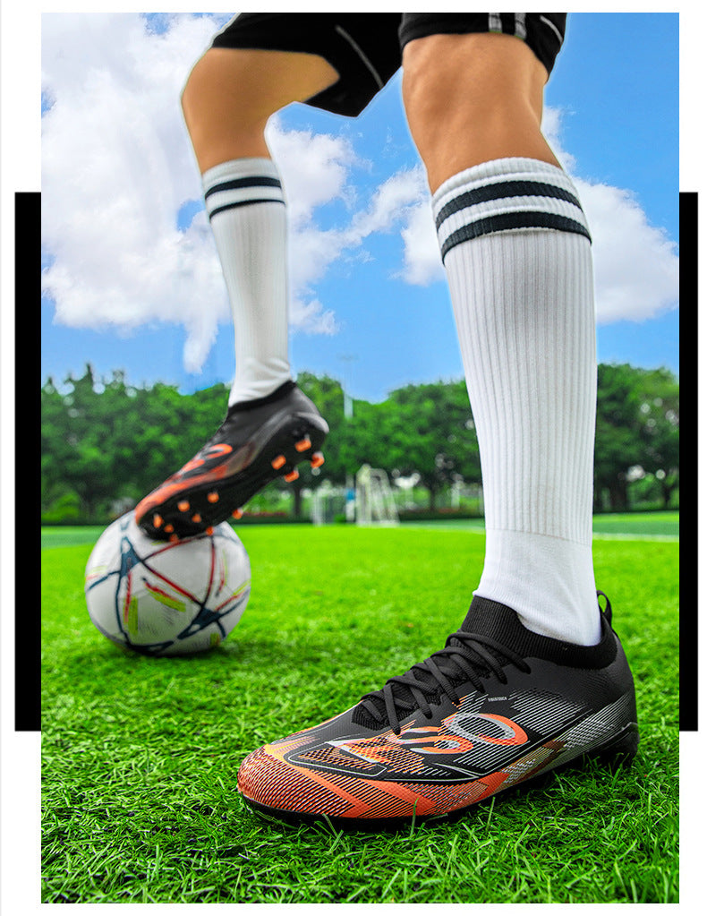 Manufacturer Football Shoes Long Spikes Student Adult Outdoor Turf Training Shoes Professional Competition Sports Shoes Wholesale
