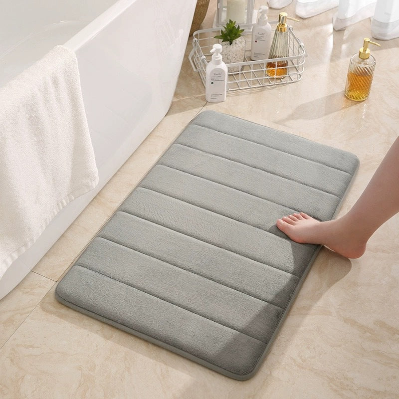 Striped Quilted Coral Fleece Floor Mat Manufacturer Wholesale Bathroom Mat Dropshipping Carpet