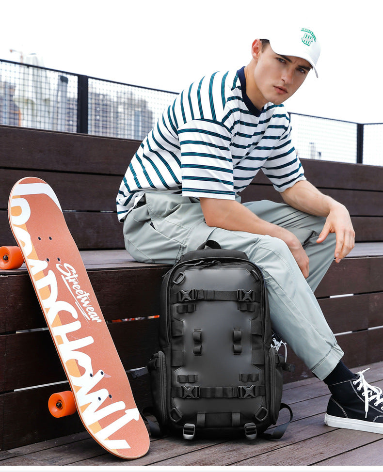 OZUKO Sports Backpack Men's Backpack Waterproof Multifunctional College Student Bag Commuting Cycling Outdoor Bag