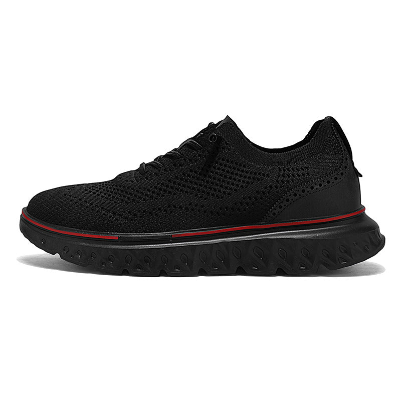 Large Size Casual Men's Shoes Fashionable Lightweight Loafers Men's Flyknit Hollow Breathable Running Sports Shoes