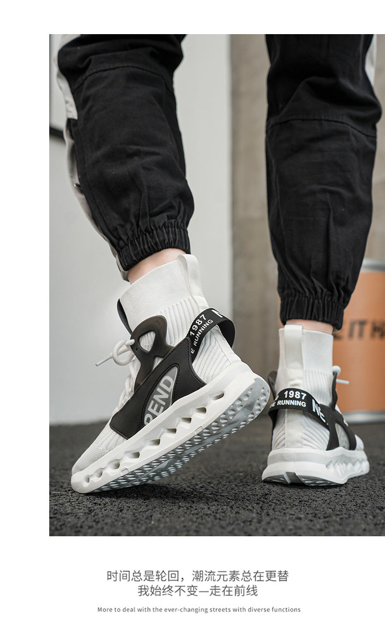 Autumn Winter New Large Size Men's Casual Shoes Youth High-top Shoes Blade Sports Shoes Versatile Running Trendy Shoes