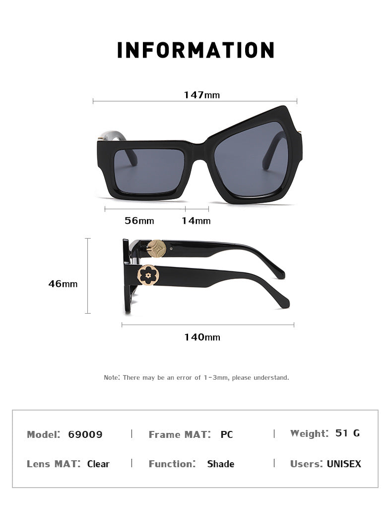 European and American Steampunk Sunglasses Unique Irregular Outdoor Sun Protection Sunglasses for Men High-end Glasses Wholesale