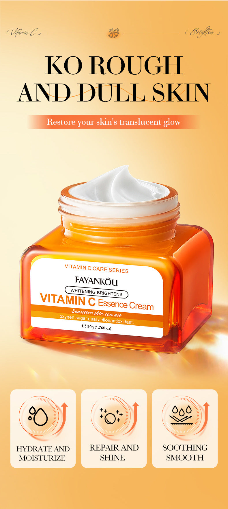 VC Whitening and Moisturizing Face Cream FAYANKOU Brightening and Moisturizing Essence Cream Cross-Border Wholesale