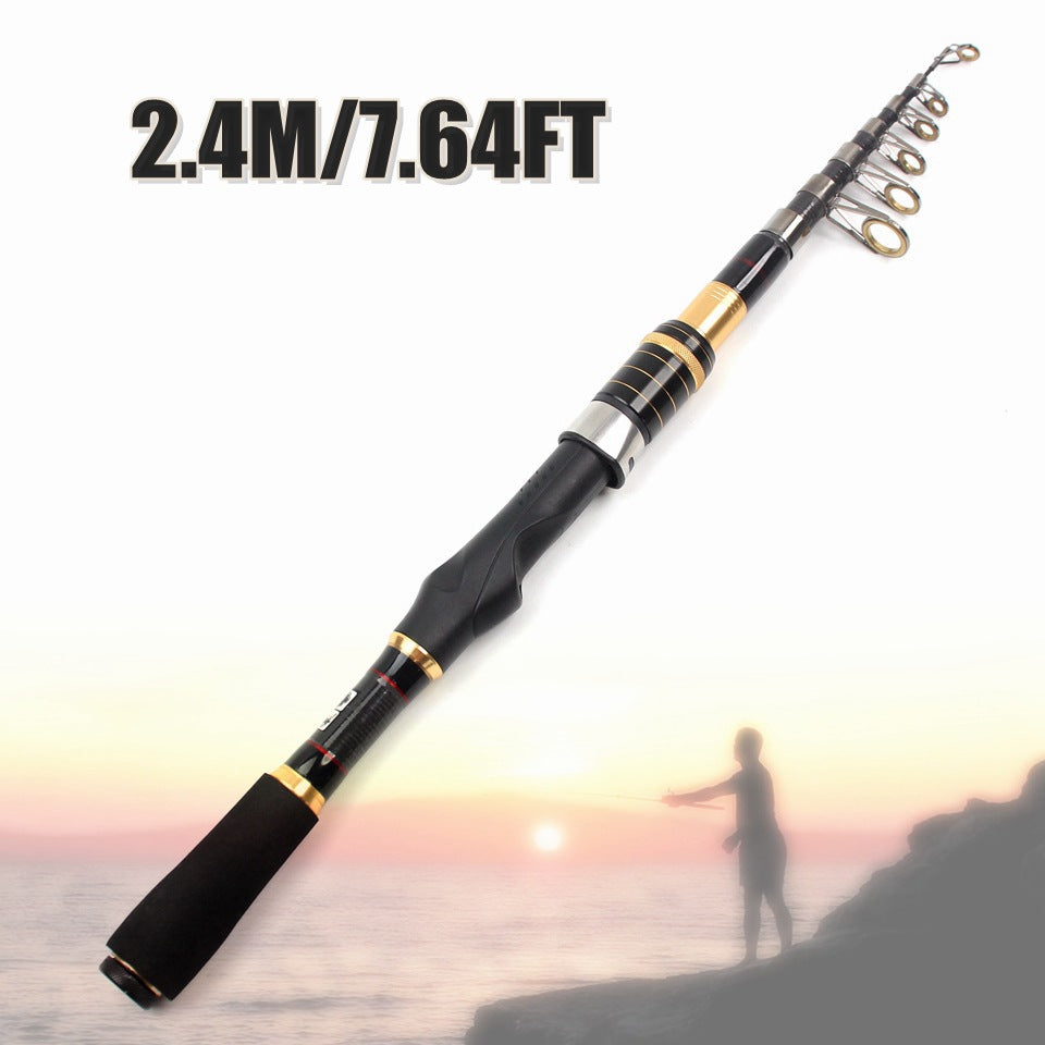 Ultra-short Ultra-hard Small Sea Rod Straight Handle Retractable Fishing Rod Boat Fishing Rock Fishing Long Casting Rod Can Be Put In Pocket