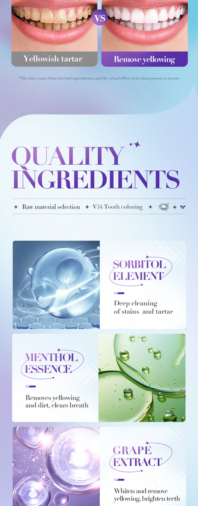 Full English V34Whitening Toothpaste SADOER Clean Tartar Brightening Toothpaste  Wholesale