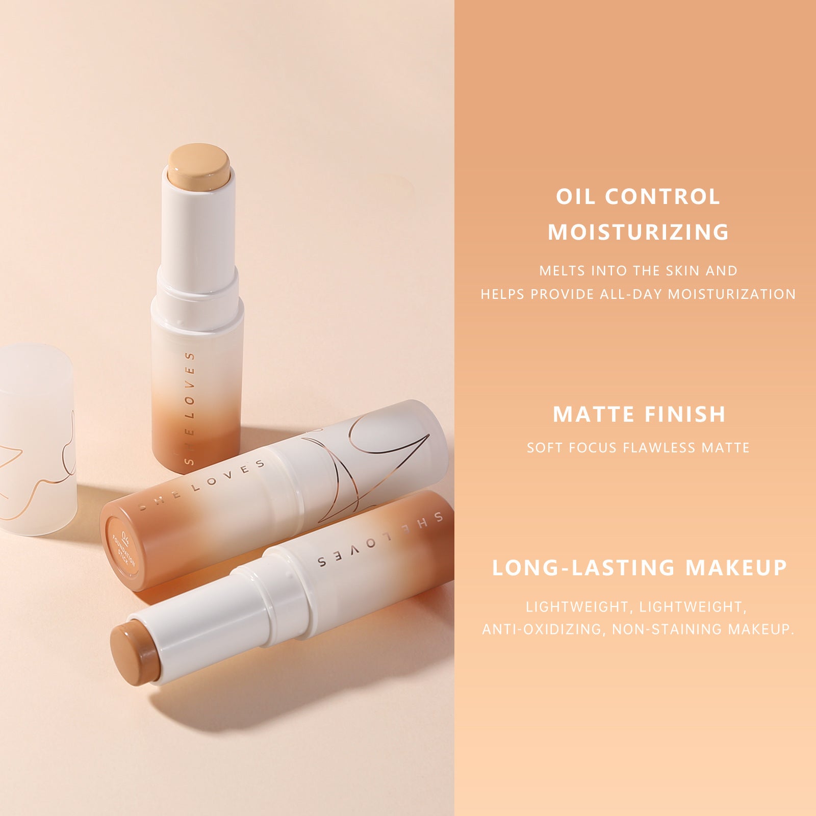 Exclusive Supply sheloves Matte Foundation Stick Concealer Foundation Liquid Non-Cakey Foundation Cream Long-Lasting Foundation Cream
