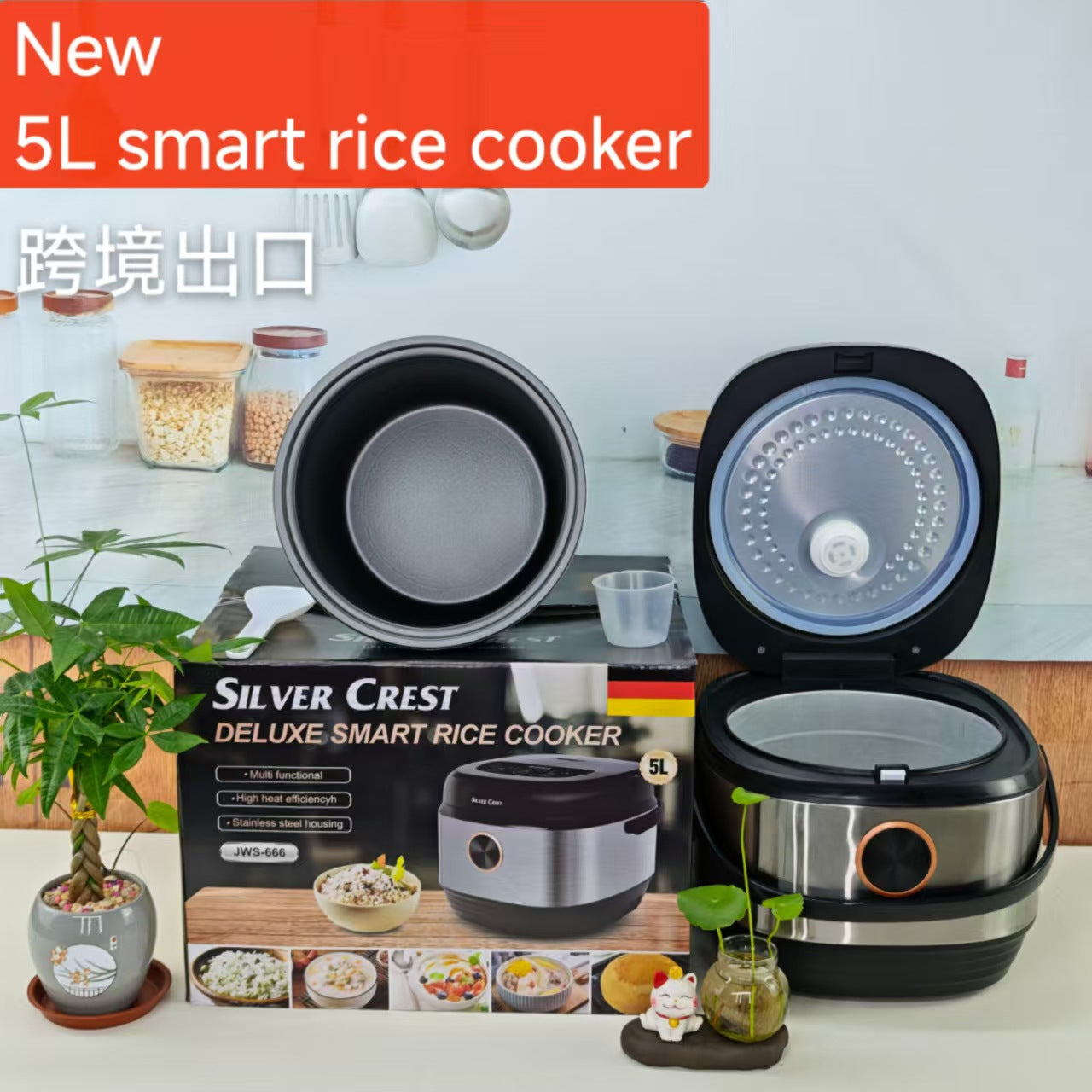 5L Rice cooker Electric Rice Cooker Household Smart Rice Cooker Large Capacity Appointment Timing  UK Plug EU Plug