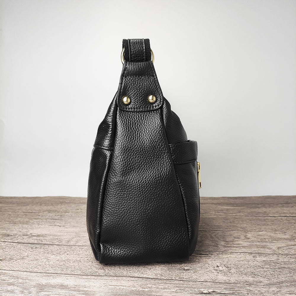 Guangzhou Shiling Genuine Leather Women's Bag for Middle-aged and Elderly Mothers, Multi-pocket Large Capacity Single Shoulder Crossbody Bag Trend