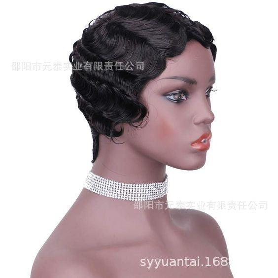 Human Hair Pixie Cut Wig Water Wave Elegant Wig Short Wigs