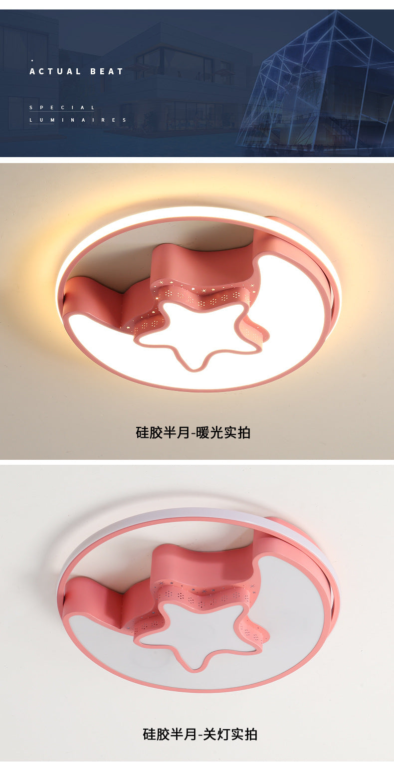 Children's Room Bedroom Lamp Boys Girls Pink Creative Cartoon Ceiling Lamp Cozy Romantic Room Lamp Master Bedroom Lamp