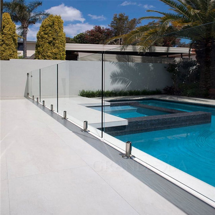 Modern clear Laminated Tempered Glass Balcony Railing Stainless Beautiful Designs