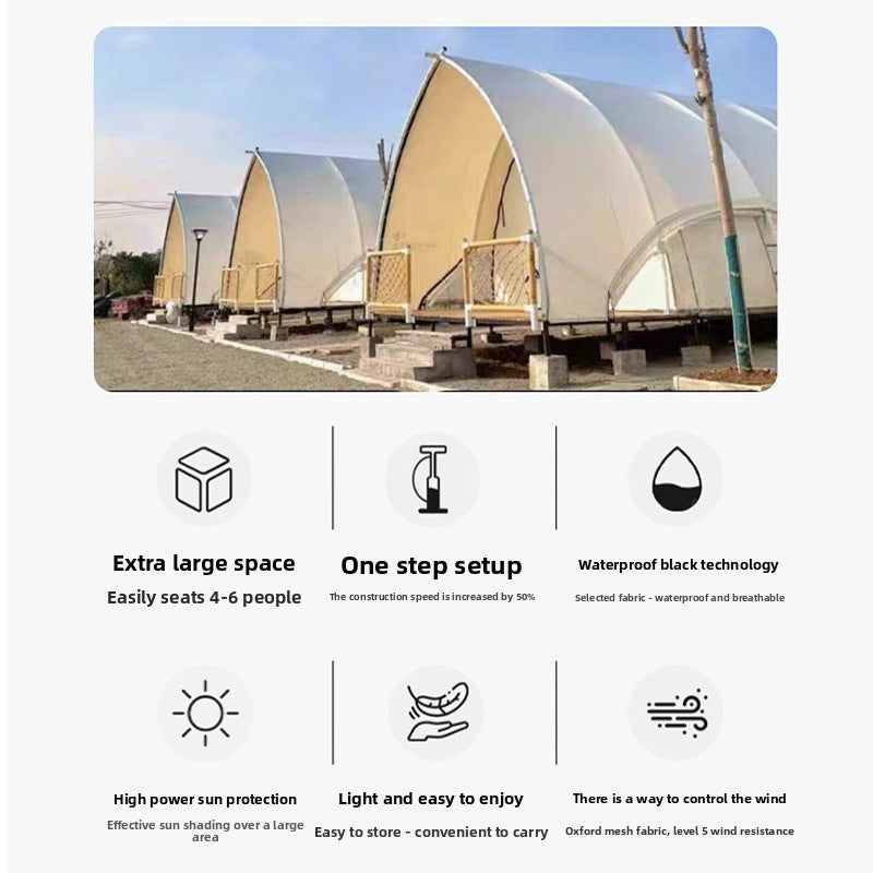 Kale Outdoor Sailing Tent Camp Parent-Child Vacation Scenic Area Double-Layer Insulated Wild Luxury Hotel Homestay Tent Manufacturer