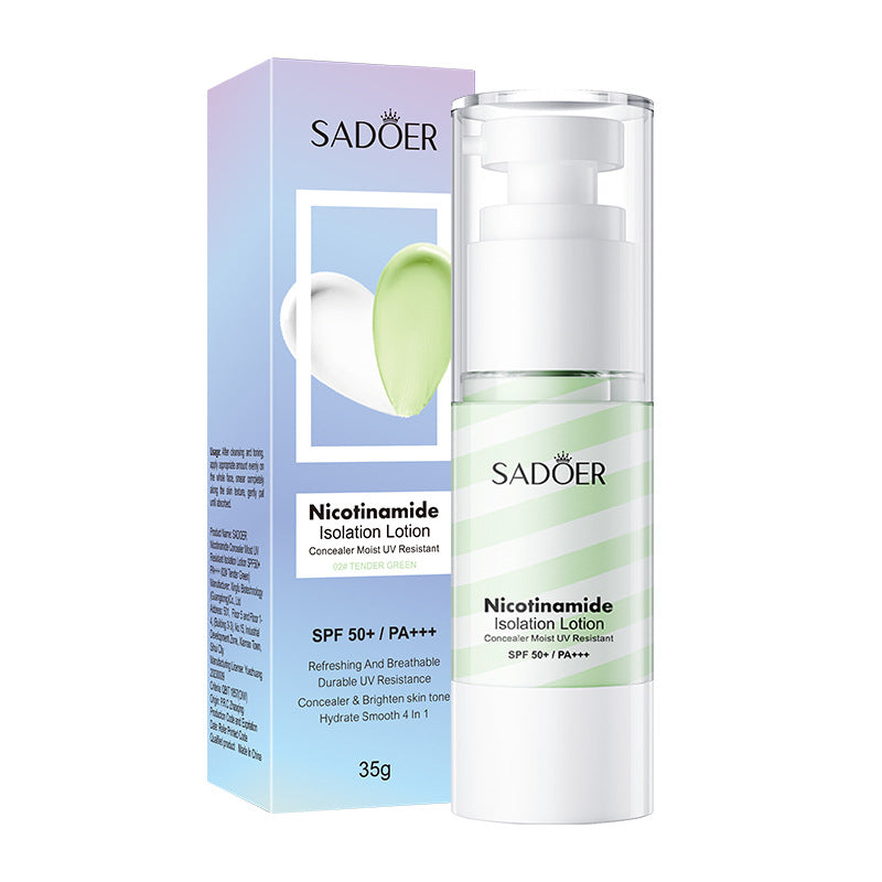 Makeup SADOER Niacinamide Two-tone Primer Brightening Skin Tone Makeup Base Cross-border Wholesale