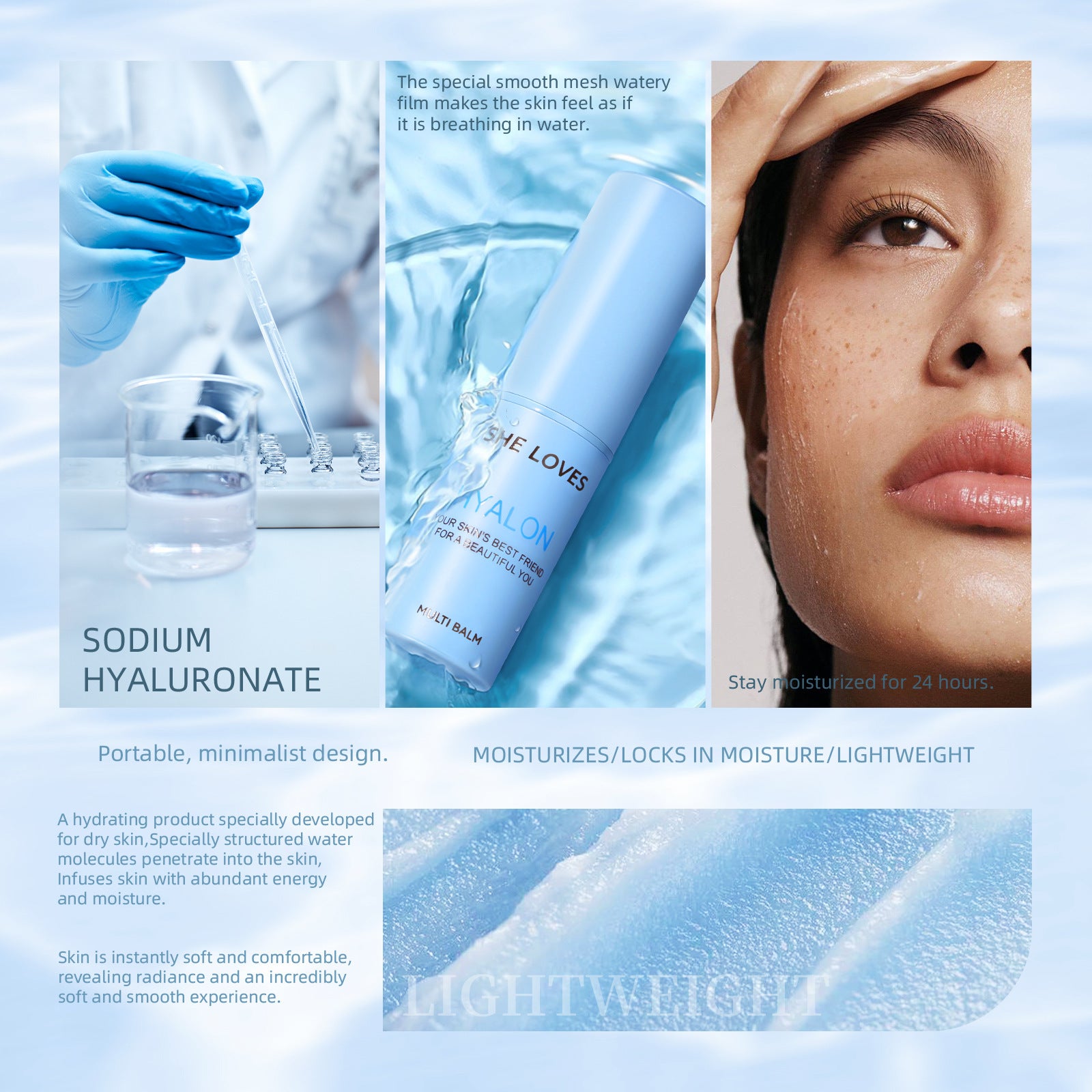 SHELOVES Universal Hydrating Stick7g Hyaluronic Acid Makeup Moisturizing Primer Face Serum Stick