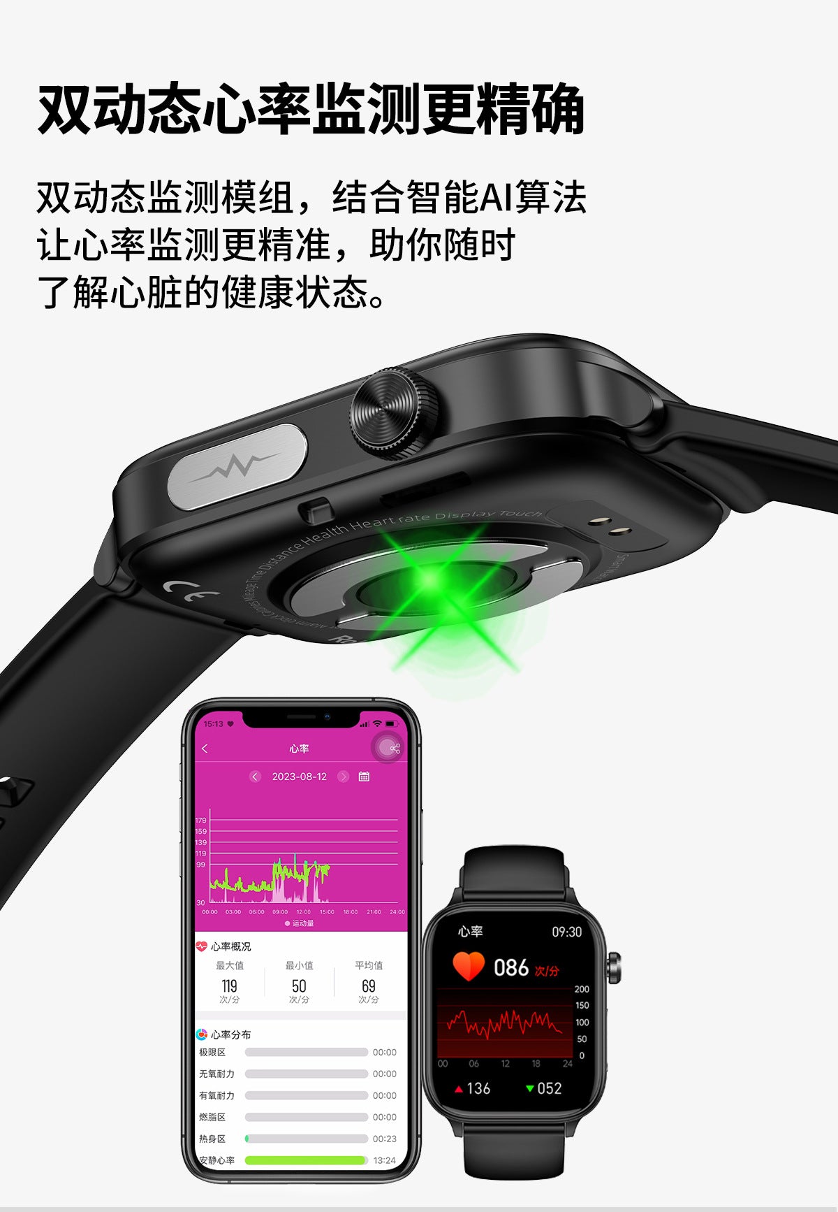 et570Smart Watch Bluetooth Calling ECG ECG function true heart rate true blood oxygen smartwatch