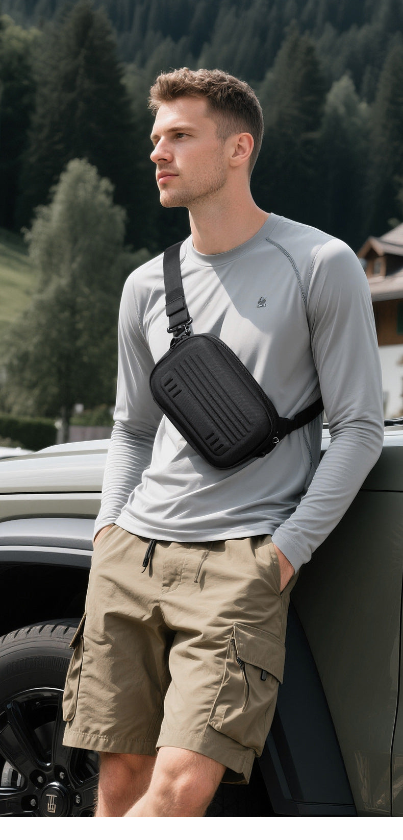 OZUKO Multifunctional Backpack Men's Large Capacity Backpack 3-in-1 detachable outdoor sports travel bag