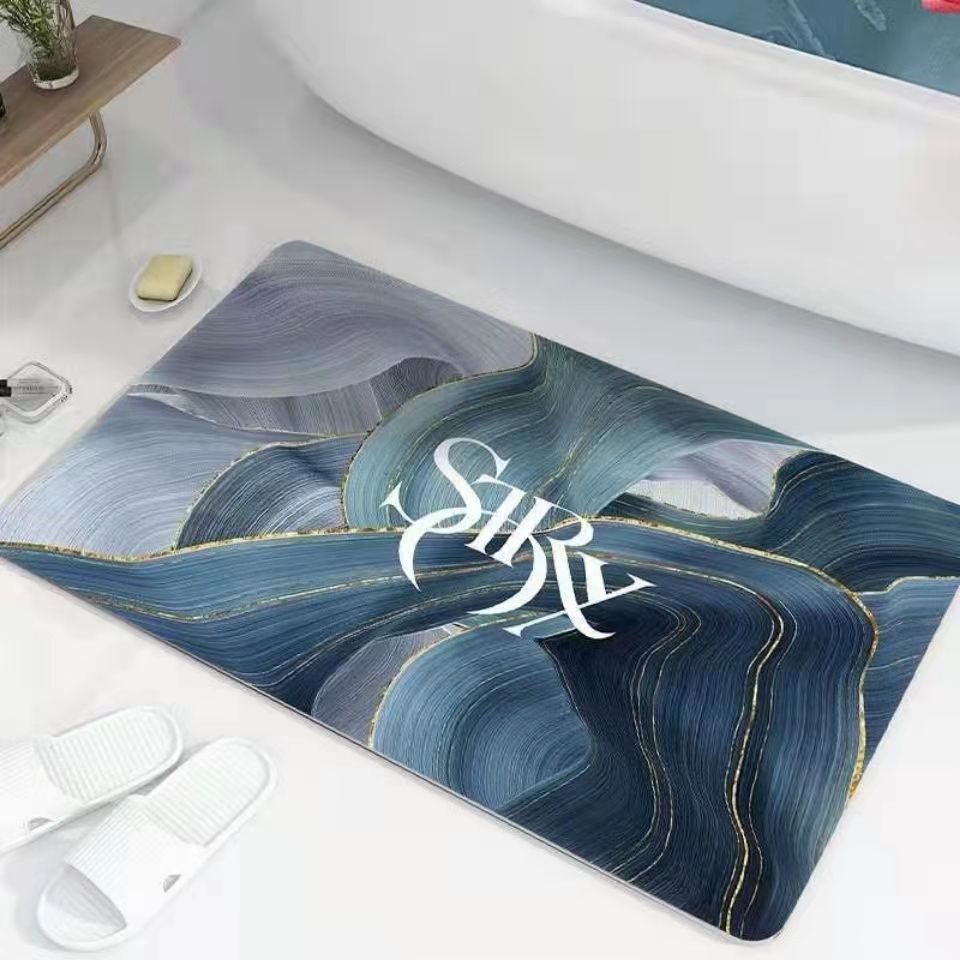 Geometric Abstract Entryway Non-Slip Mat Home Bathroom Doorway Water Absorption Soft Mat Easy to Clean Tech Cloth Entrance Mat