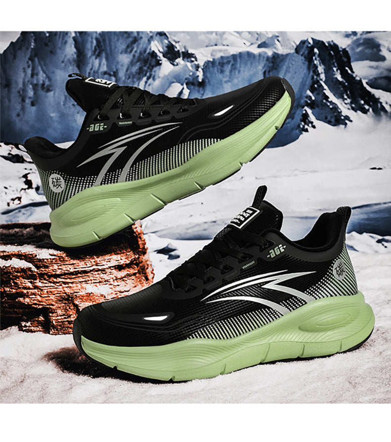 Large Size Fashion Leather Waterproof Rubber Non-Slip Wear-Resistant Sports Shoes with Fleece Lining and Thickened Warmth for Men