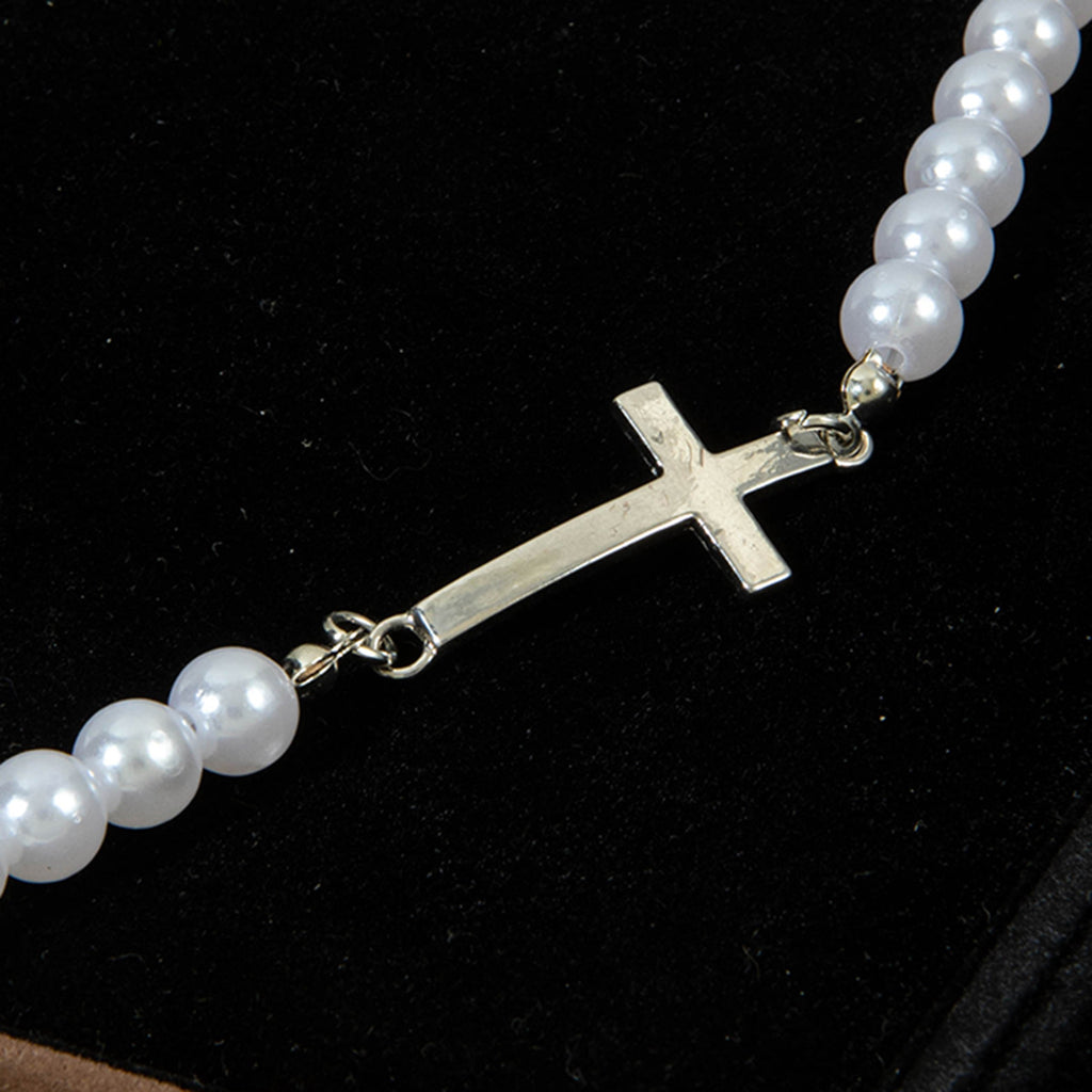 European and American Ornament  Simple Versatile Japanese and Korean Fresh Style Beaded Sugar Cube Round Bead Pearl Necklace Wholesale