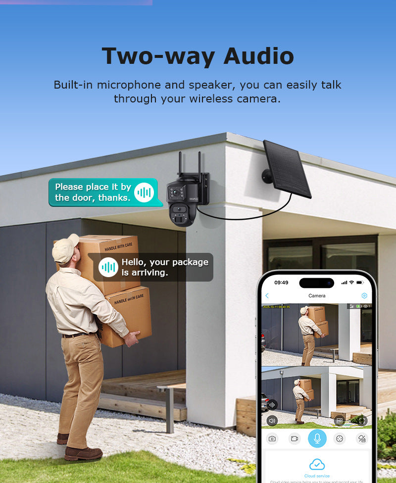 AOV 600Wan Solar Low Power Consumption Camera7*24Hourly Full Color Night Vision Low Frame Rate Long Video Surveillance