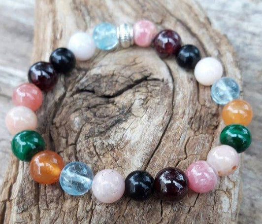 European and American Popular Natural Stone Beaded Bracelet Red Wood Grain Round Bead Stone Bracelet Wholesale