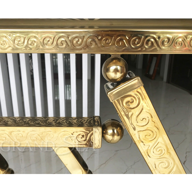 Ornamental Balustrade Luxury Type Casting Brass Gold Stair Handrails