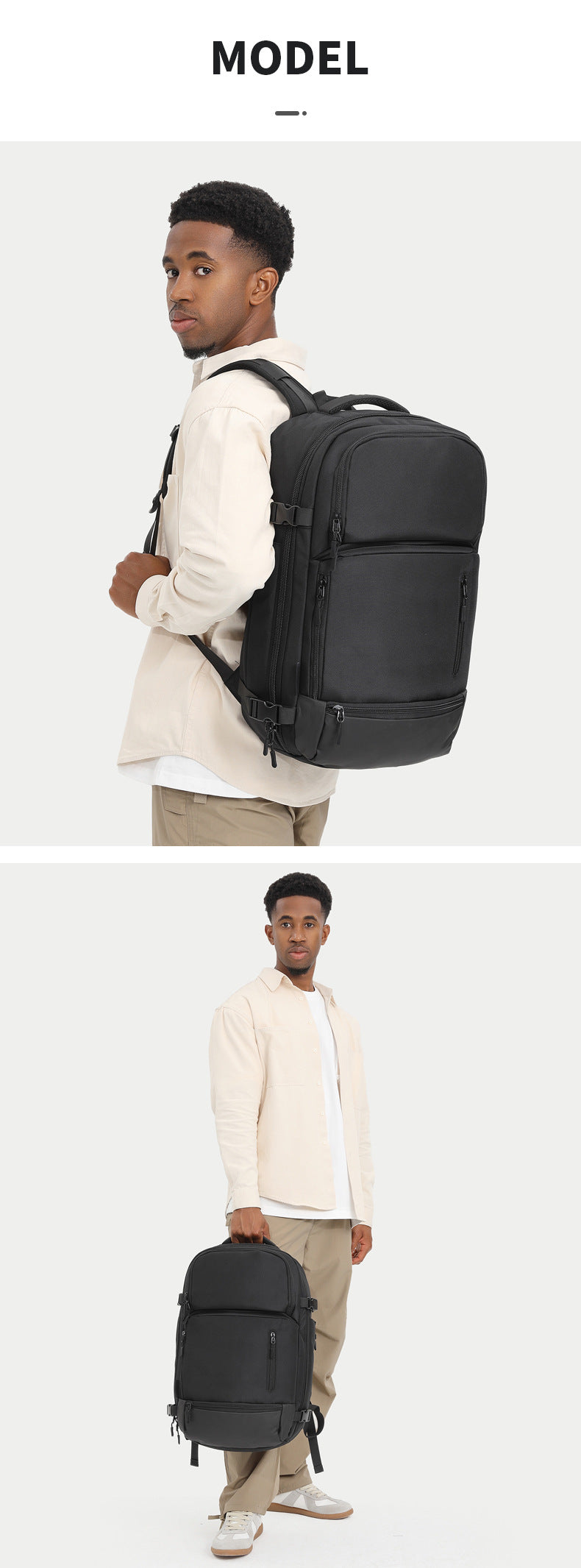 OZUKO Men's Backpack1715-inch Laptop Bag Business Travel Large Capacity Waterproof Commuting Sports Backpack