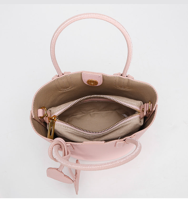 Korean Style Basket Handbag for Women, Versatile Bucket Crossbody Bag, Spring and Autumn Textured Trendy Shoulder Bag for Women